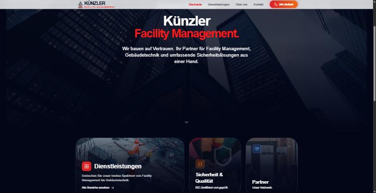 Startseite von Künzler Facility Management